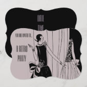 Retro-Vintage flapper roaring zwanziger Party Einladung (Vorne/Hinten)