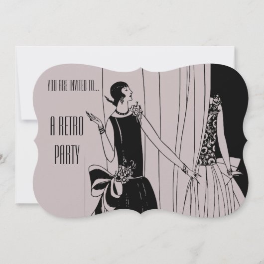 Retro-Vintage flapper roaring zwanziger Party Einladung (Vorderseite)