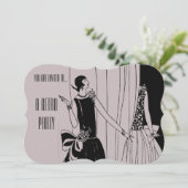 Retro-Vintage flapper roaring zwanziger Party Einladung (Stehend Vorderseite)