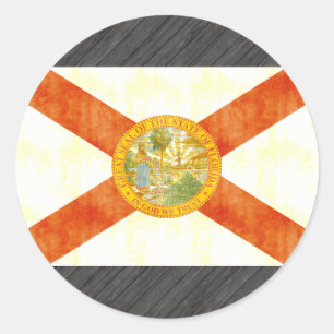 Retro Vintage Florida-Flagge Runder Aufkleber