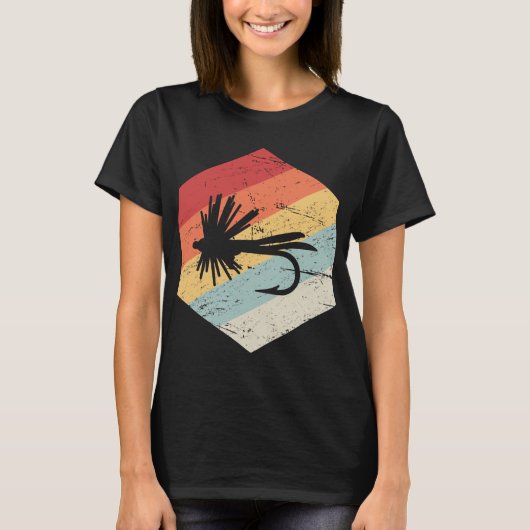 Retro Vintage Fly Fliegen Köder T-Shirt (Vorderseite)