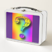 Retro Vintage FRAGE MARK Retro Vintag Metall Brotdose (Vorderseite)