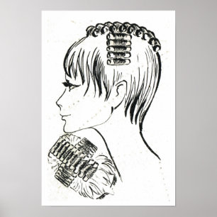 Retro-Vintage französische Haarstile und -manageme Poster