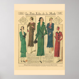 Retro Vintage französische Mode 1931 Poster