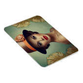 Retro-Vintage-Frau Magnet (Rechte Seite)