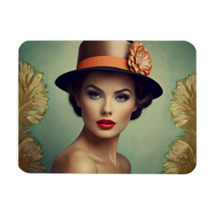 Retro-Vintage-Frau Magnet