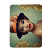 Retro-Vintage-Frau Magnet (Vertikal)