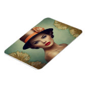 Retro-Vintage-Frau Magnet (Linke Seite)
