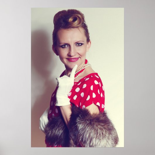 Retro-Vintage-Frau Poster (Vorne)