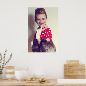 Retro-Vintage-Frau Poster (Küche)