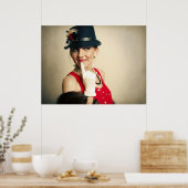 Retro-Vintage-Frau Poster (Küche)
