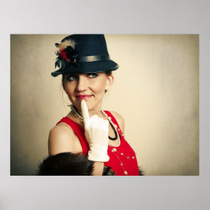 Retro-Vintage-Frau Poster