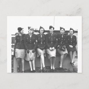 Retro Vintage Frauen in Uniform Militärfrauen Postkarte