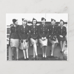 Retro Vintage Frauen in Uniform Militärfrauen Postkarte