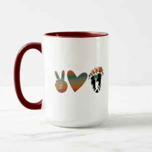 Retro Vintage Frieden Liebe Bigfoot Tasse