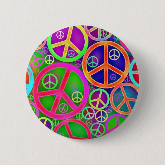 Retro Vintage Friedensherz Button (Vorderseite)