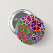 Retro Vintage Friedensherz Button (Vorne & Hinten)