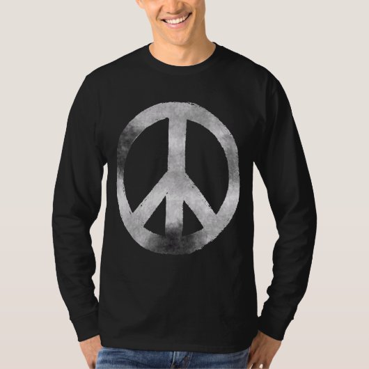 Retro Vintage Friedenszeichen-Disco T-Shirt (Vorderseite)