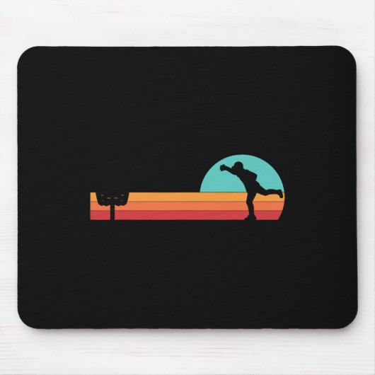 Retro Vintage Frisbee Golf Spieler Disc Golf Mousepad (Vorne)