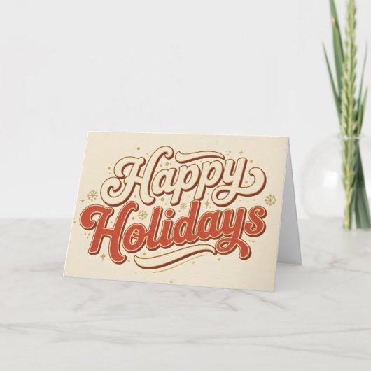 Retro Vintage Frohe Feiertage Weihnachten (Vorderseite)