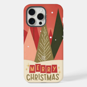 Retro/Vintage Frohe Weihnachten Baum iPhone 15 Pro Max Hülle