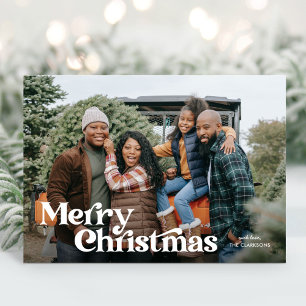 Retro Vintage Frohe Weihnachten Fotokarte
