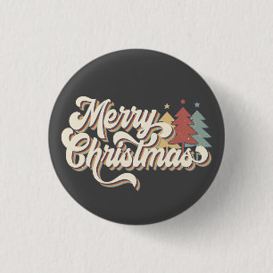 Retro-Vintage-Frohe-Weihnachten-Typografie Button