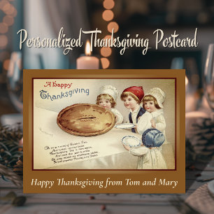 Retro-Vintage-Frohes Thanksgiving-Fest nach Maß Postkarte
