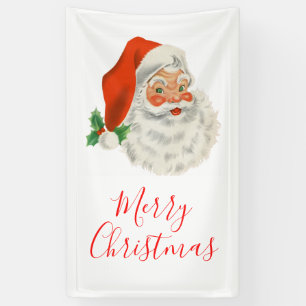 Retro Vintage fröhlicher Weihnachtsmann Weihnachte Banner