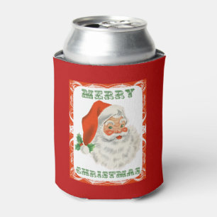 Retro Vintage fröhlicher Weihnachtsmann Weihnachte Dosenkühler