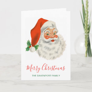 Retro Vintage fröhlicher Weihnachtsmann Weihnachte Feiertagskarte