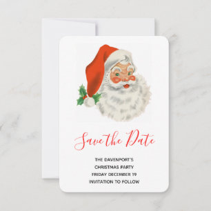 Retro Vintage fröhlicher Weihnachtsmann Weihnachte Save The Date