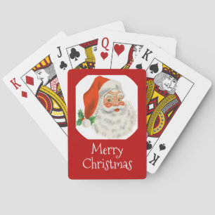 Retro Vintage fröhlicher Weihnachtsmann Weihnachte Spielkarten