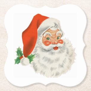 Retro-Vintage-fröhlicher Weihnachtsmann Weihnachte Untersetzer