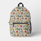 Retro Vintage Fruchtmuster Bedruckter Rucksack (Vorderseite)