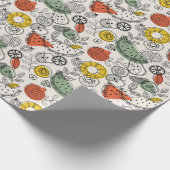 Retro Vintage Fruchtmuster Geschenkpapier (Ecke)