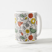 Retro Vintage Fruchtmuster Kaffeetasse (VorderseiteRechts)