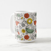 Retro Vintage Fruchtmuster Kaffeetasse (Vorderseite Links)