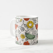 Retro Vintage Fruchtmuster Kaffeetasse (Vorderseite Links)