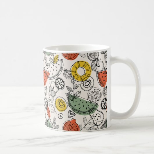 Retro Vintage Fruchtmuster Kaffeetasse (Rechts)