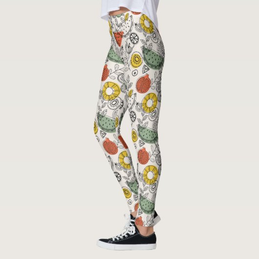 Retro Vintage Fruchtmuster Leggings (Links)