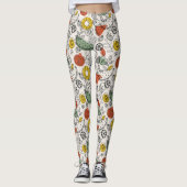 Retro Vintage Fruchtmuster Leggings (Vorderseite)
