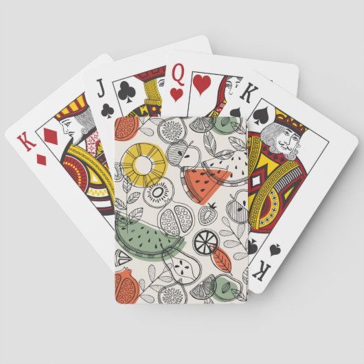Retro Vintage Fruchtmuster Spielkarten (Rückseite)