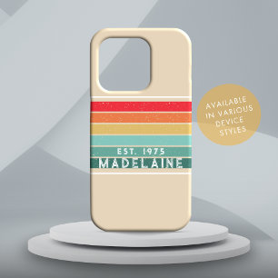 Retro Vintage Funky Stripes Beige Case-Mate iPhone Hülle