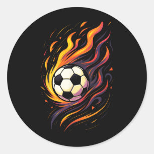 Retro Vintage Fußball Fußball Flammen Sport Byll Runder Aufkleber
