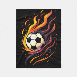 Retro Vintage Fußball Fußball Flammen Sport Ll Fleecedecke