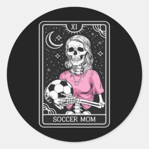 Retro-Vintage-Fußballmutter-Tarotkarte Runder Aufkleber