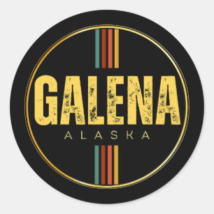 Retro-Vintage Galena City Alaska State 70er Jahre Runder Aufkleber