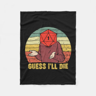 Retro Vintage Gaming Lustig Ich Werde Sterben Würf Fleecedecke