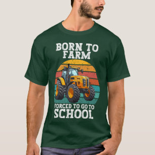 Retro Vintage Geboren um zu farmen, gezwungen zur T-Shirt